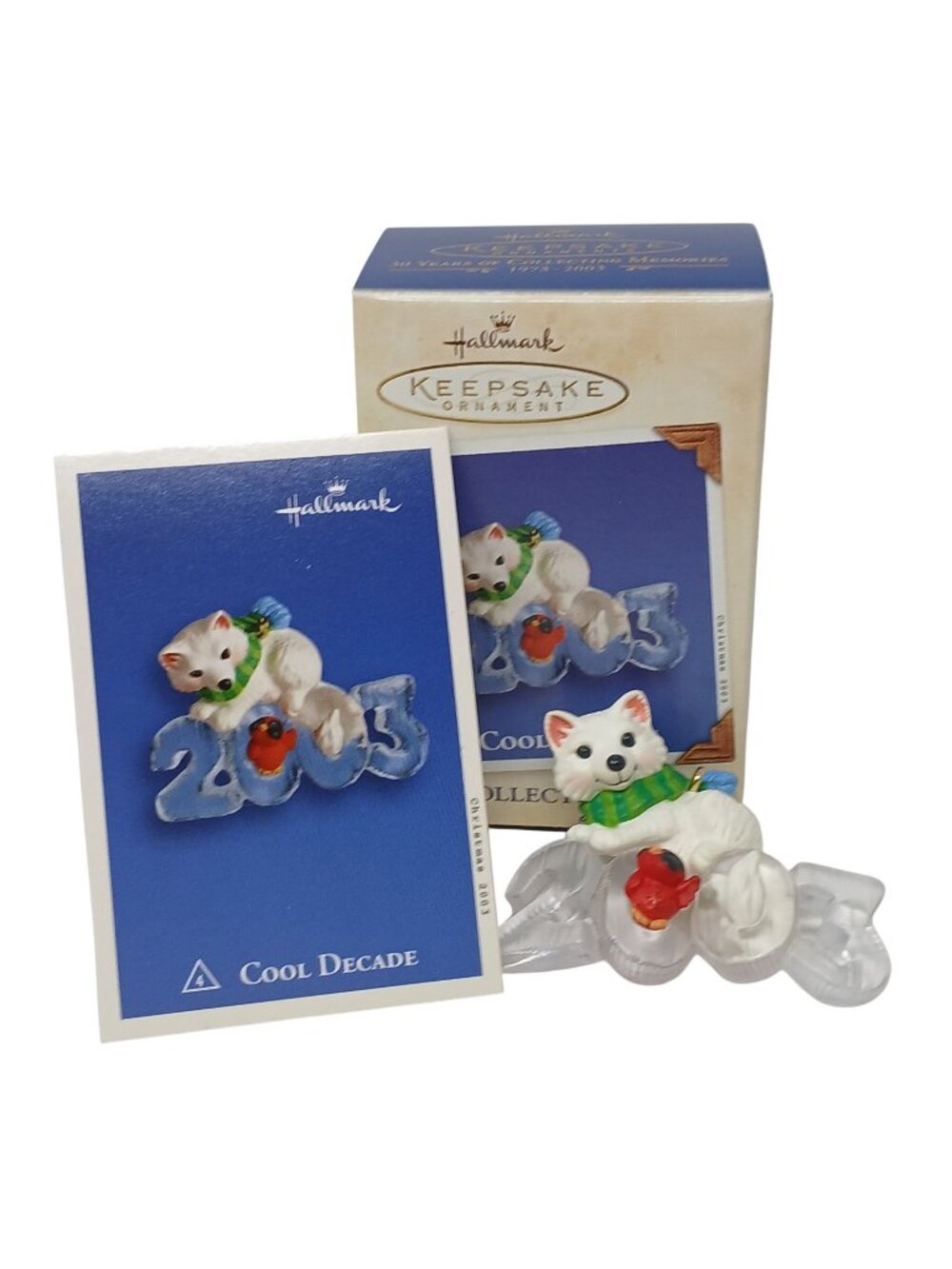 Hallmark Keepsake Ornament White Fox & Ice Sculpture Cool Decade 2003 #GS-7
